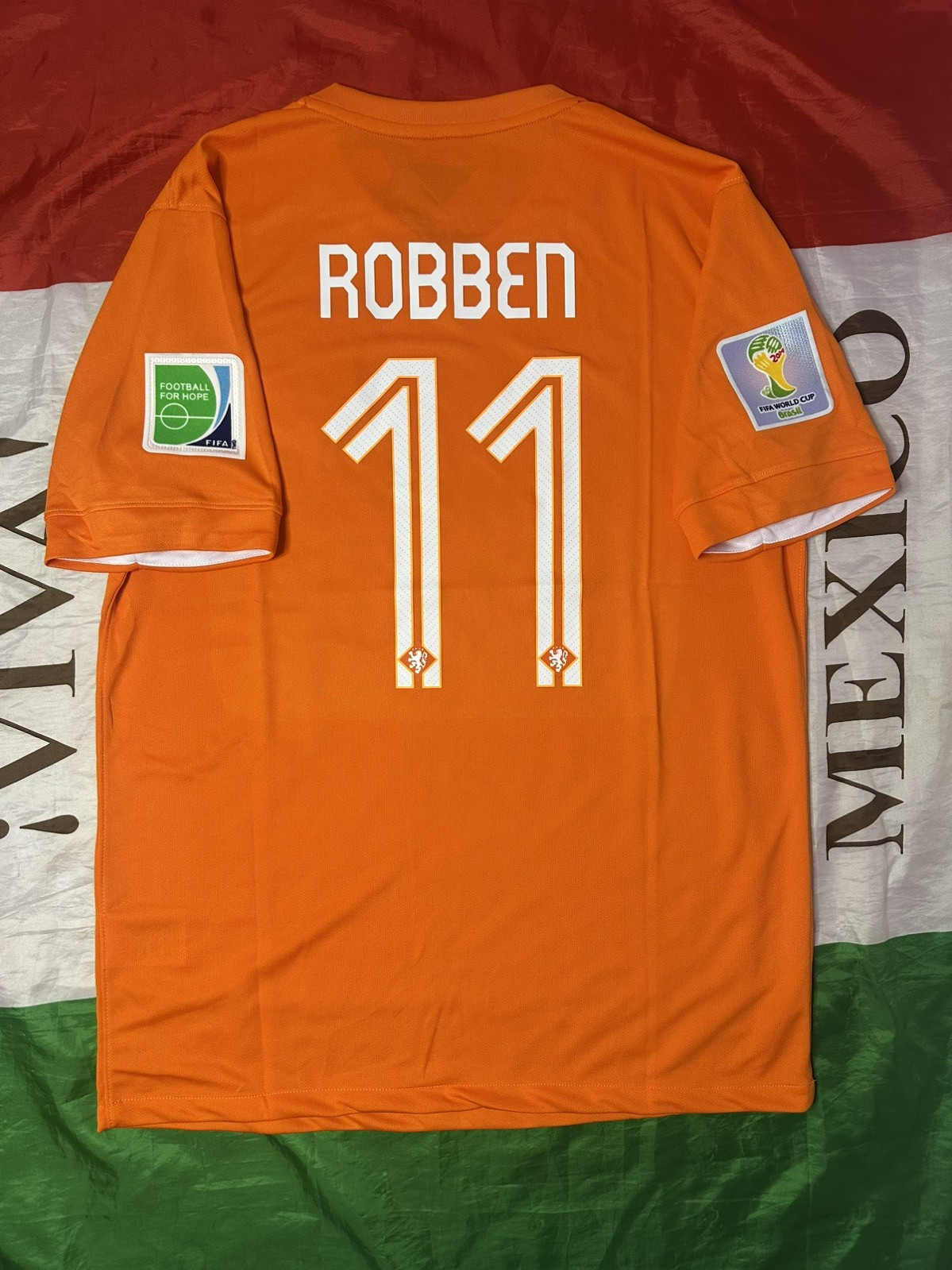 Robben #11 Netherlands 2014 World Cup Home Jersey Size Men's Large Robben #11 Netherlands 2014 World Cup Home Jersey Size Men's Large