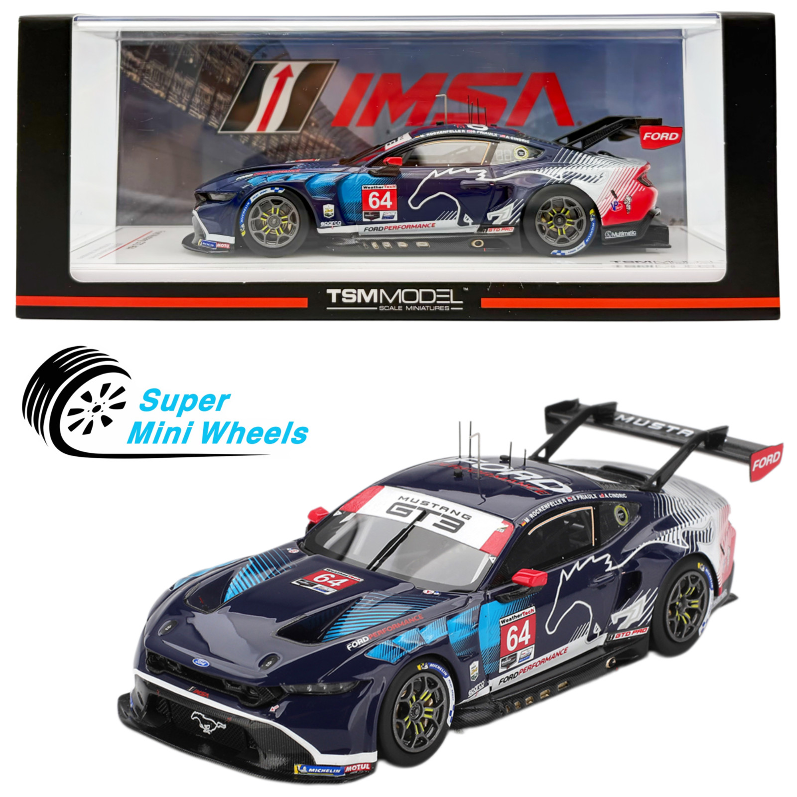 TSM-Model 1:43 Ford Mustang GT3 #64 Ford Multimatic Motorsports 2025 IMSA Dayton