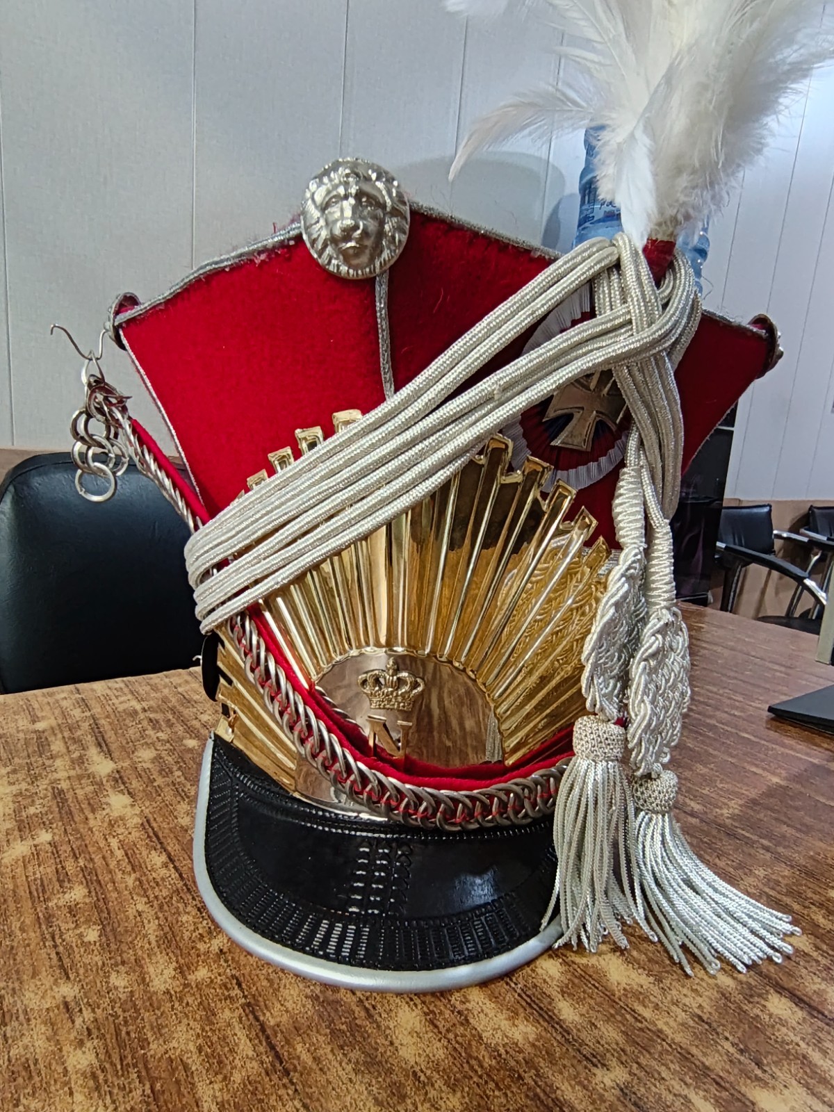 French Napoleonic Bonaparte 1st Guard lancer Hussar shako hat French Napoleonic Bonaparte 1st Guard lancer Hussar shako hat