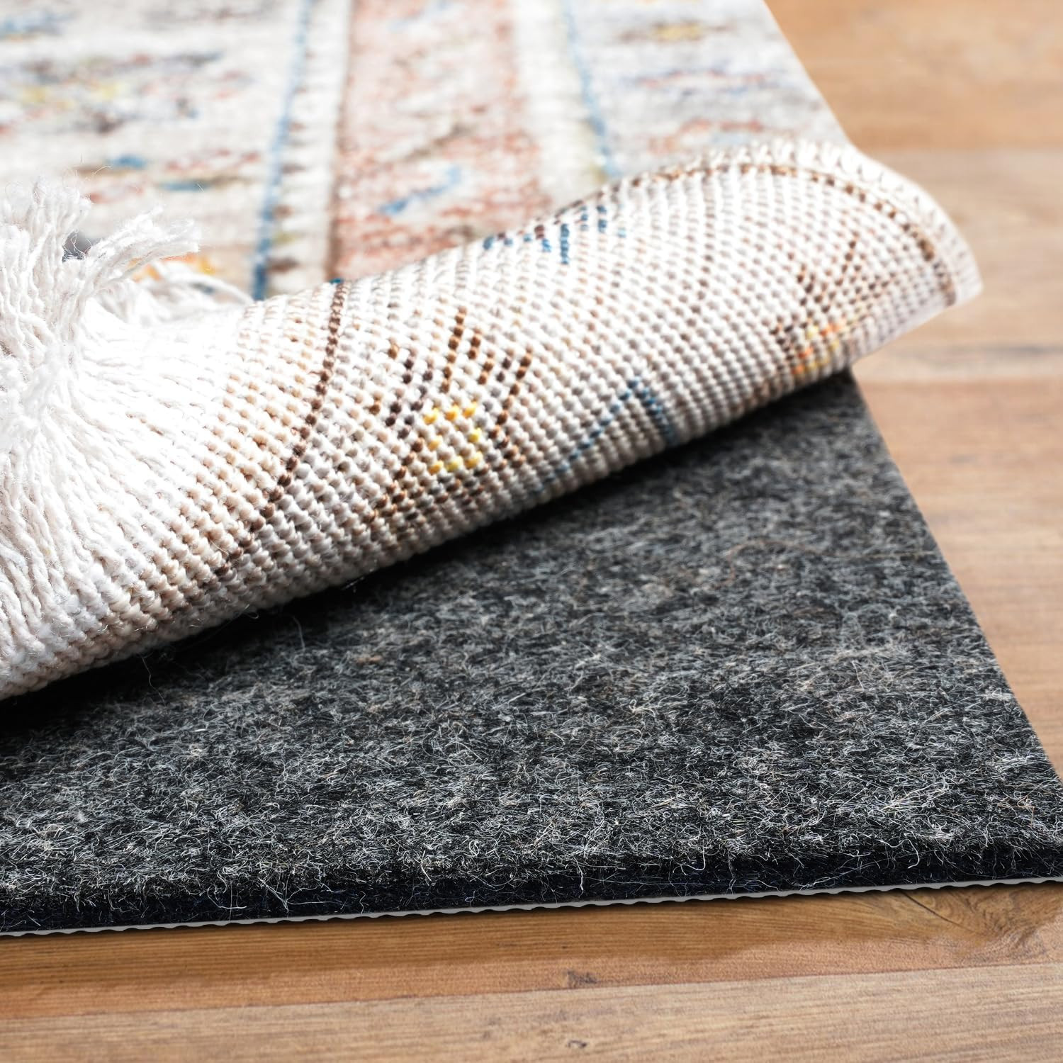 BAGAIL Felt and Natural Rubber Backing Rug Pads 1/4” Thick, 5 X 7 Ft Non Slip Ca