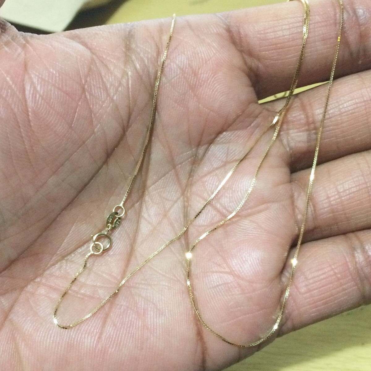 Real 14k Yellow Gold Necklace Gold Box 14kt Chain 16 18 20 22 Genuine Gold-0.6MM Real 14k Yellow Gold Necklace Gold Box 14kt Chain 16 18 20 22 Genuine Gold-0.6MM