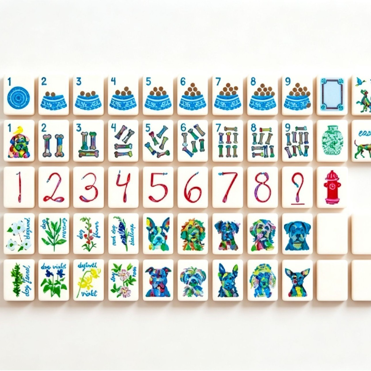 Dog Rescue Acrylic American Mahjong English Markings Portable Leisure Game Set Dog Rescue Acrylic American Mahjong English Markings Portable Leisure Game Set