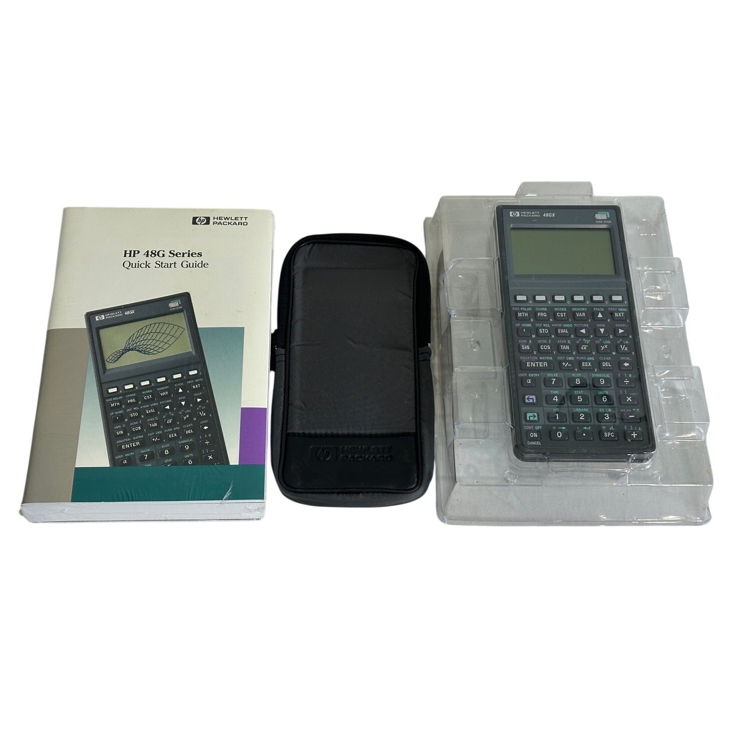 HP 48GX 128K Graphing Calculator Hewlett Packard Original Case Manual