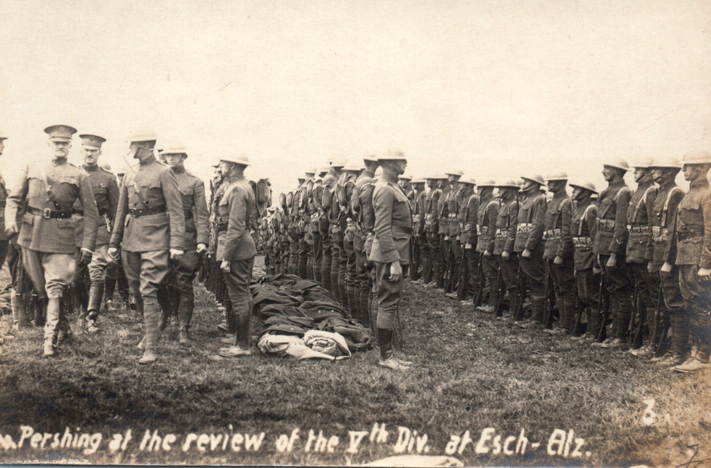 WWI Army Luxembourg General Pershing Review Real Photo Postcard