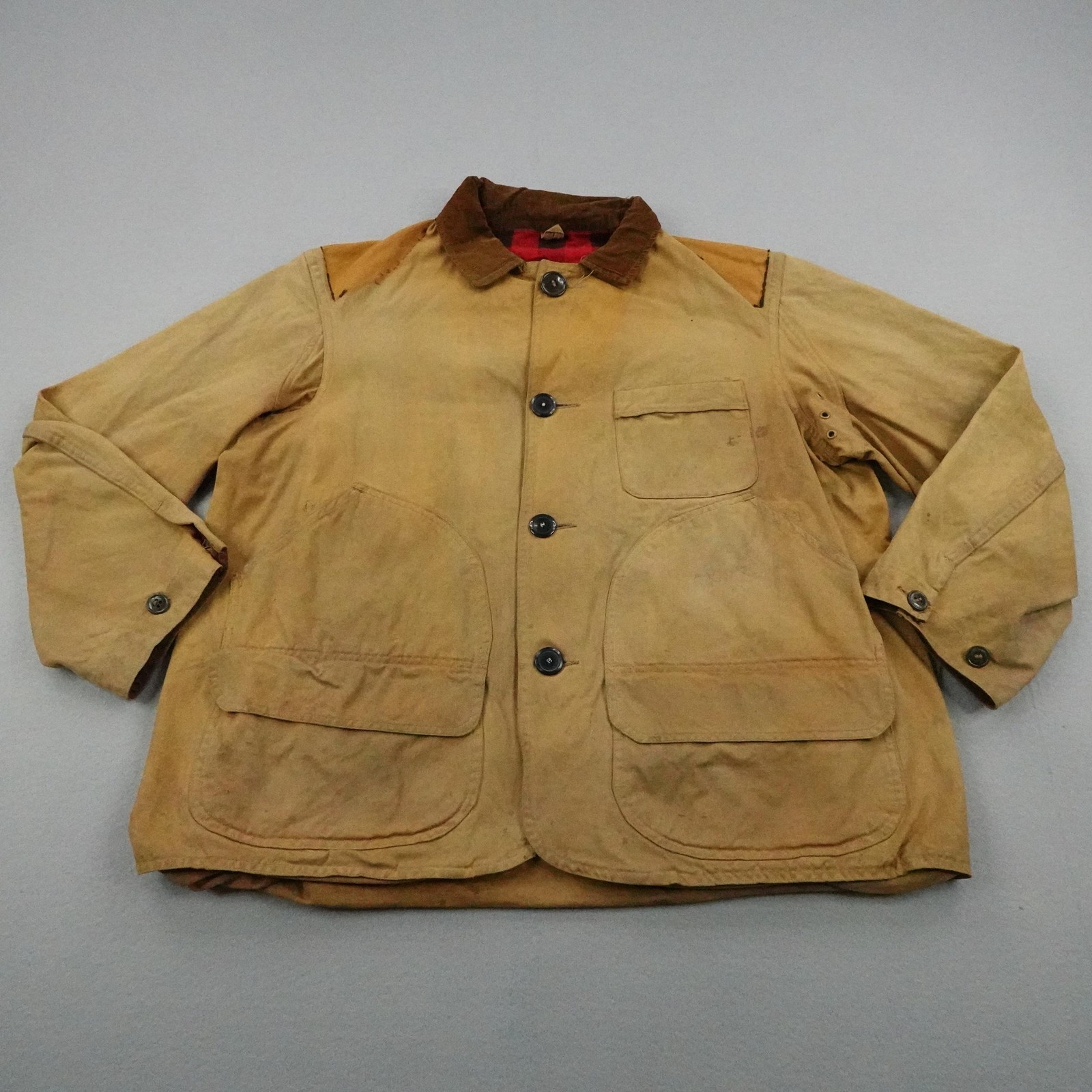 Vintage Cumberland Jacket 46 Canvas Hunting Chore Coat Game Pouch Masland 50s