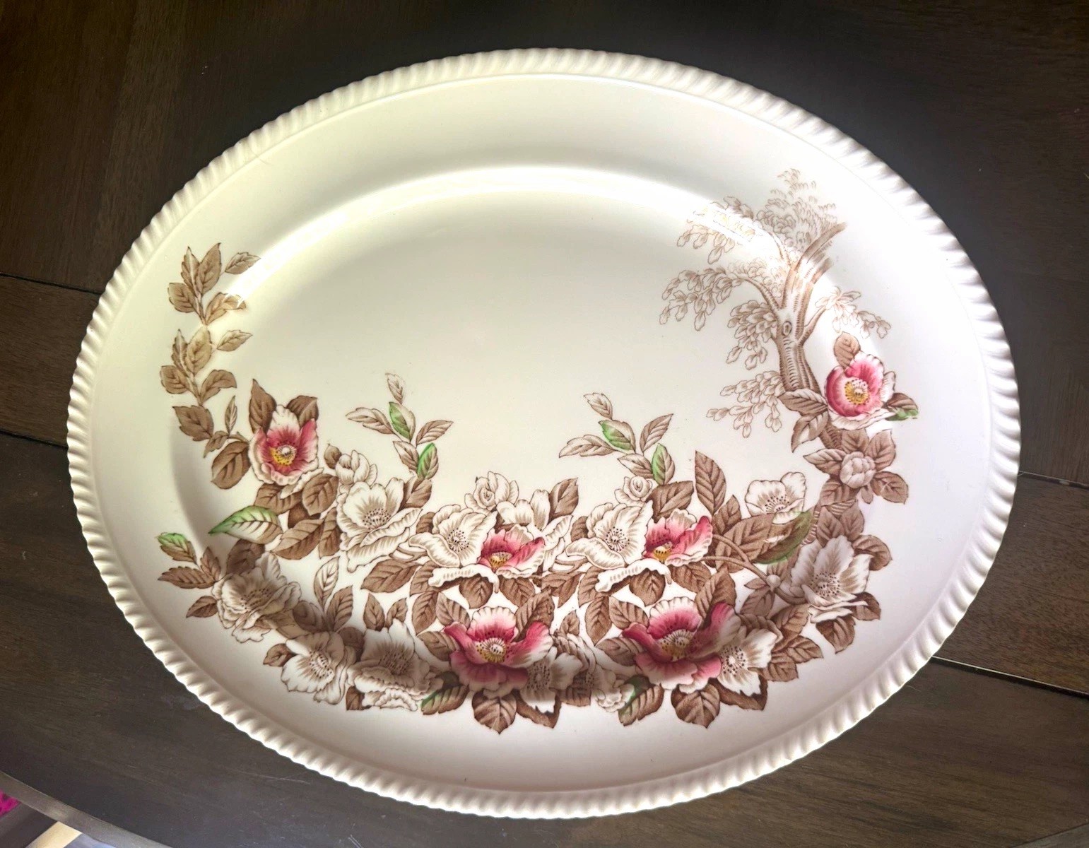 Johnson Bros Windsor Ware Malvern 16” Oval Serving Platter Floral England