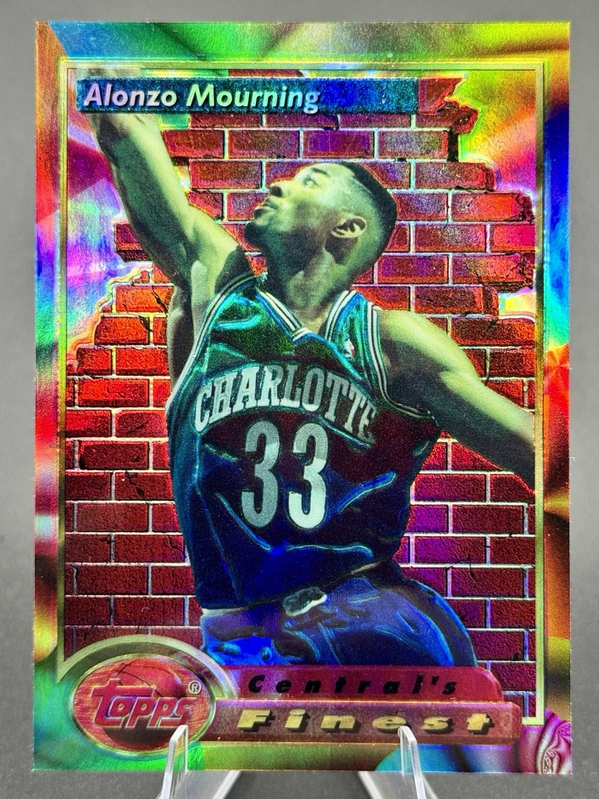 1993-94 Topps Finest Alonzo Mourning #201 Refractor Charlotte Hornets 1993-94 Topps Finest Alonzo Mourning #201 Refractor Charlotte Hornets