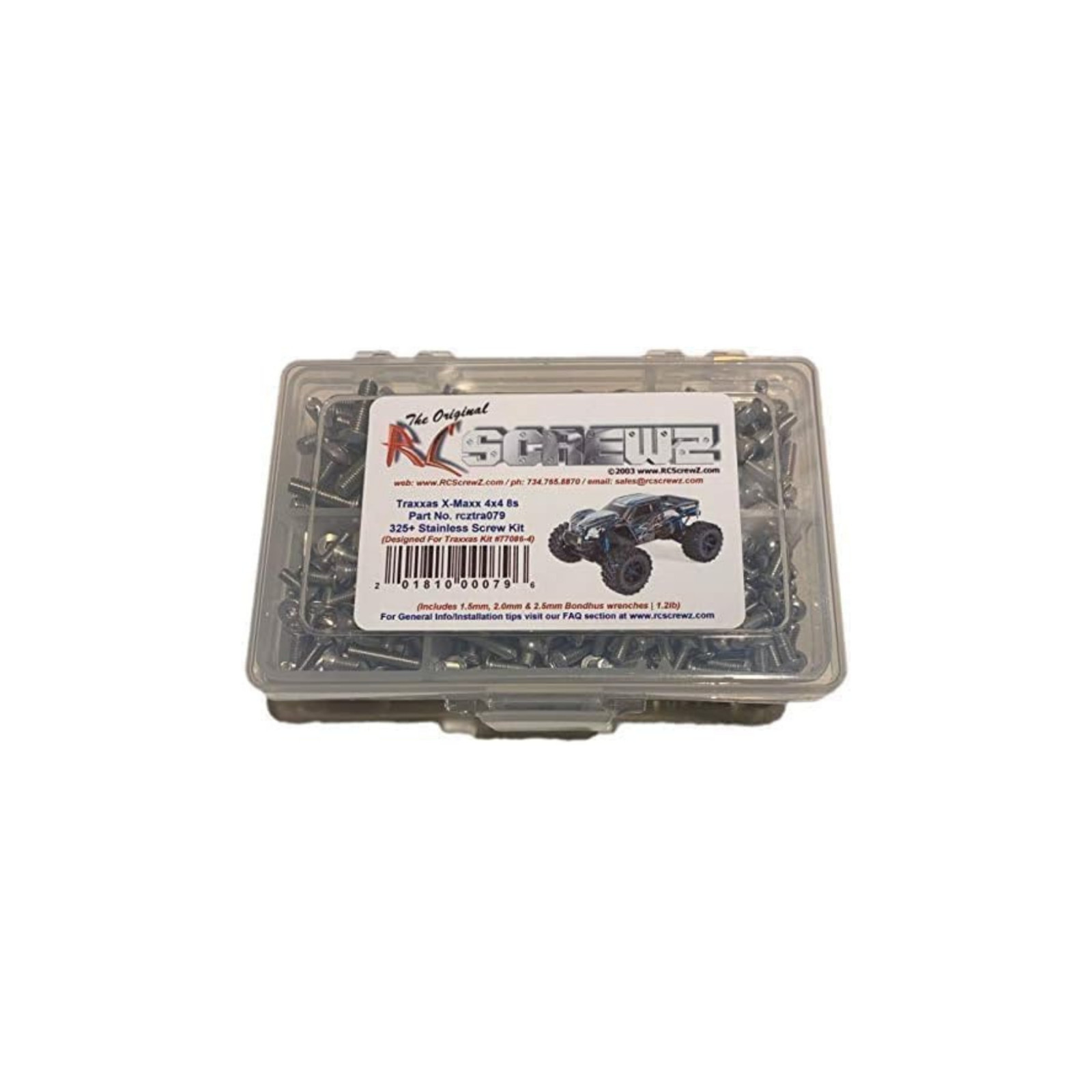 RCScrewZ Stainless Screw Kit tra079 Compatible with Traxxas 8s 77086-4, Silver