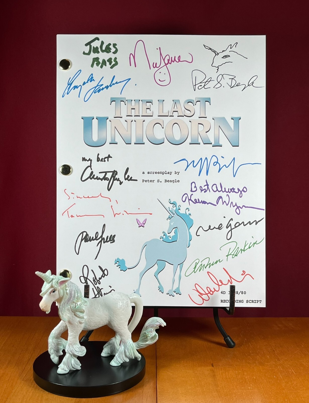 The Last Unicorn Script Cast-Signed- Autograph Reprints- 133 Pages
