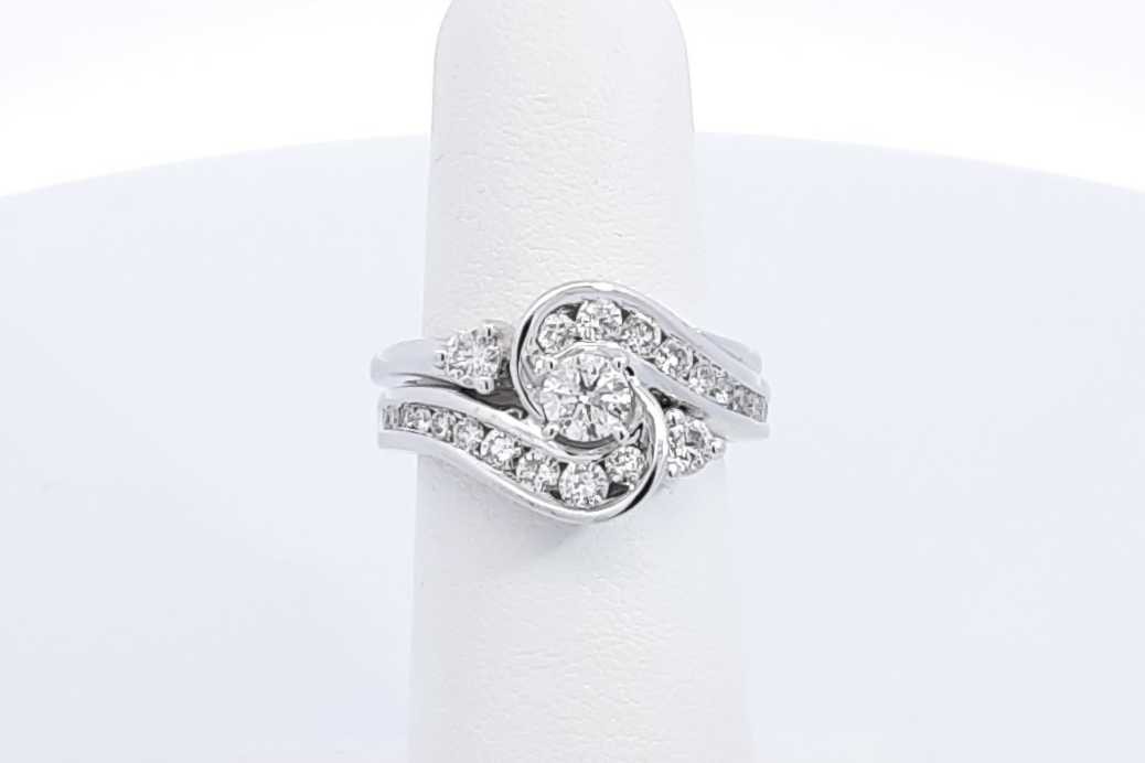 1.04ctw Diamond Wedding Set In 14k White Gold 8.2 Grams Size 6 Eb1225pxzdu