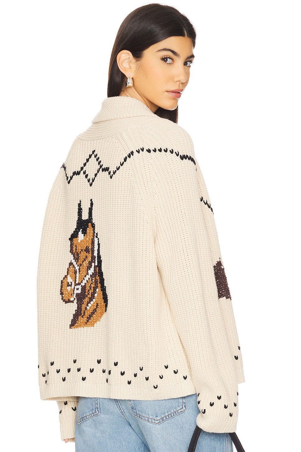 The Horse Lodge Cardigan By Anthropologie in Cream The Great NWT SIZE L