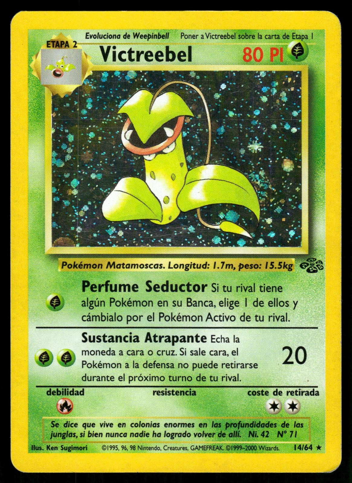 Victreebel 14/64 Unlimited Holo Rare Jungle Pokemon LP