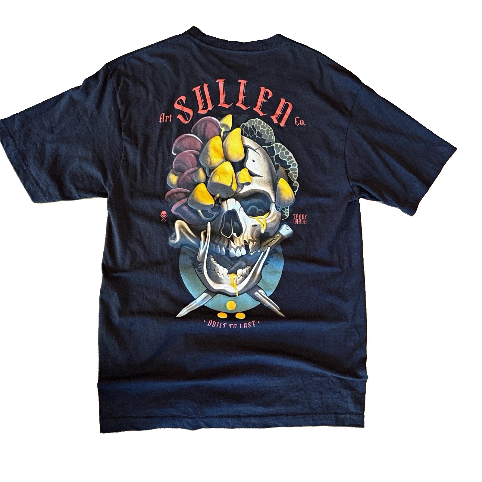 Sullen Men’s Black Skull Graphic Logo Crew Neck Short Sleeve T-Shirt Size L