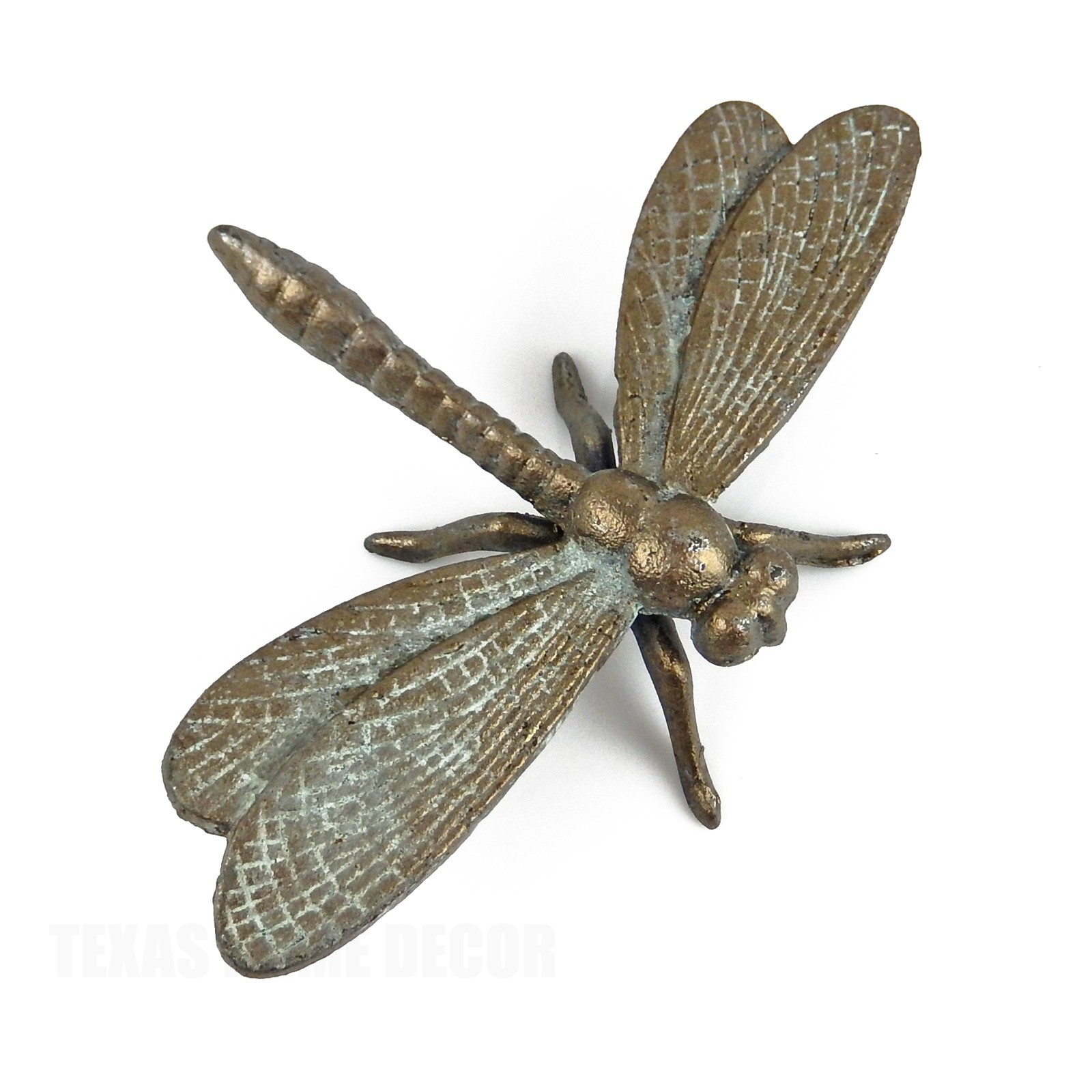 Large Cast Iron Dragonfly Home Garden Figurine Statue Verdigris Green 10.25 inch Large Cast Iron Dragonfly Home Garden Figurine Statue Verdigris Green 10.25 inch