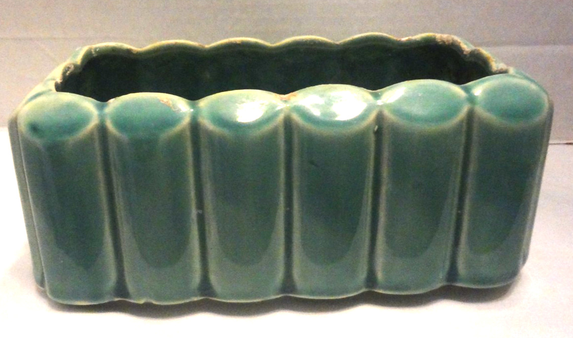 Vintage Nelson McCoy Pottery Teal Green Rectangular Planter Pot #608 1940 RETRO Vintage Nelson McCoy Pottery Teal Green Rectangular Planter Pot #608 1940 RETRO