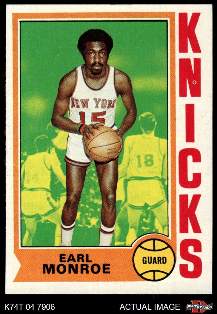 1974 Topps #25 Earl Monroe Knicks HOF Winston-Salem St 7 - NM 1974 Topps #25 Earl Monroe Knicks HOF Winston-Salem St 7 - NM