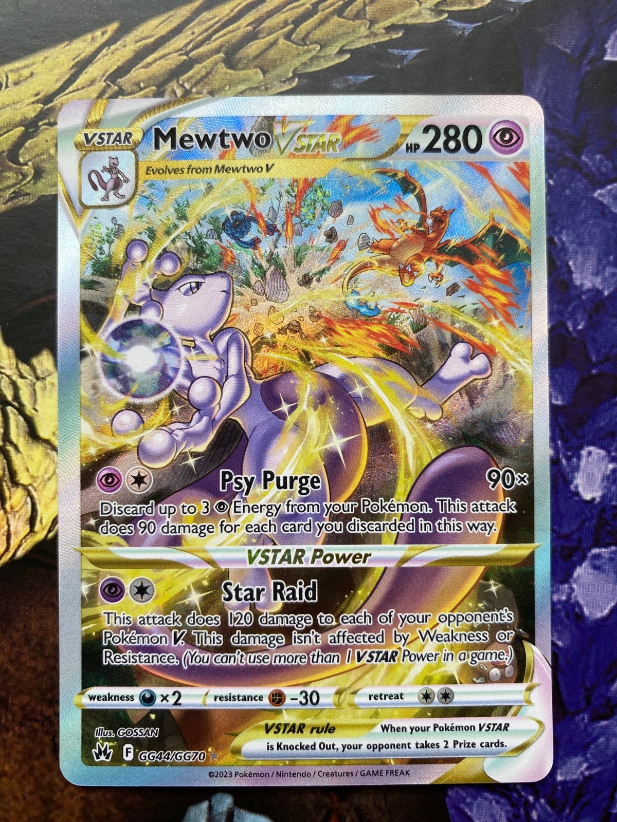 Mewtwo VSTAR GG44/GG70 SWSH: Crown Zenith: Galarian Gallery Holo Mewtwo VSTAR GG44/GG70 SWSH: Crown Zenith: Galarian Gallery Holo