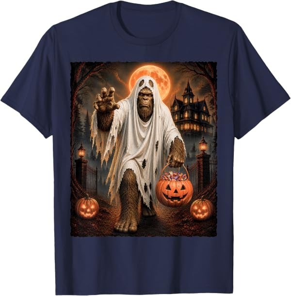 Spooky Bigfoot Ghost Halloween Pumpkin Sasquatch Costume T-Shirt Spooky Bigfoot Ghost Halloween Pumpkin Sasquatch Costume T-Shirt
