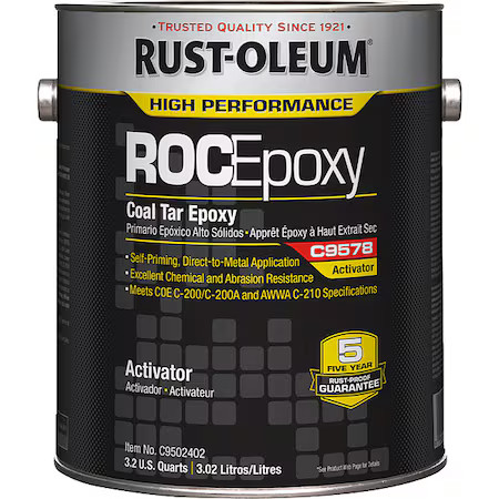 Rust-Oleum C9502402 Coal Tar Epoxy Activator, Clear, Semi-Gloss, 1 Gal Rust-Oleum C9502402 Coal Tar Epoxy Activator, Clear, Semi-Gloss, 1 Gal