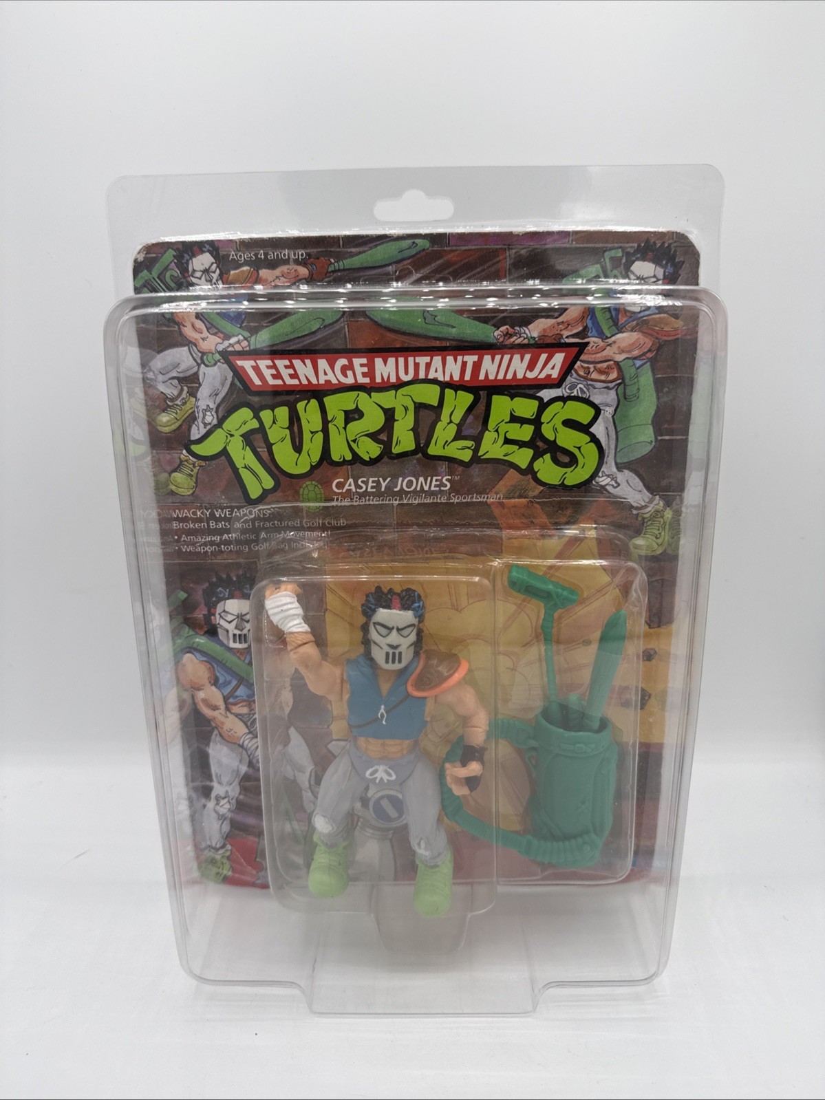 1989 TMNT Teenage Mutant Ninja Turtles Casey Jones Carded Unpunched - Playmates 1989 TMNT Teenage Mutant Ninja Turtles Casey Jones Carded Unpunched - Playmates