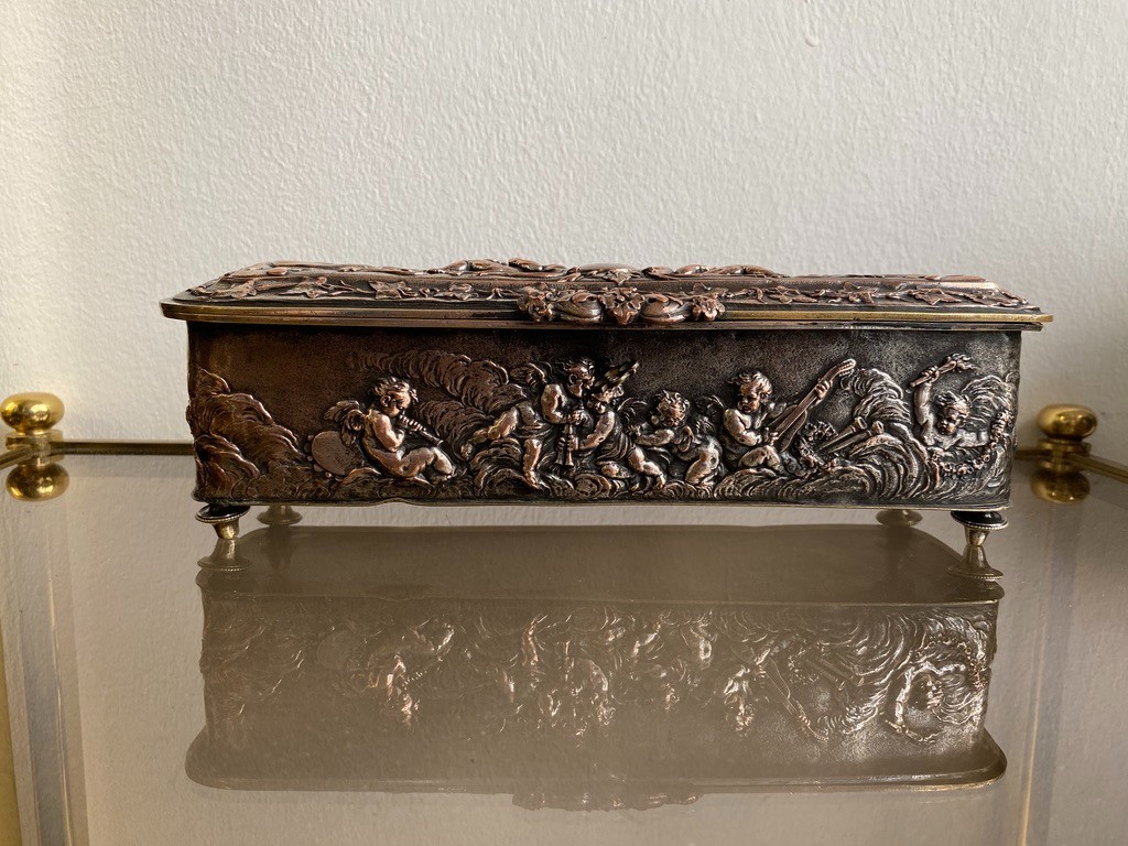 French Baroque Bronze Jewerly box 19.th Century