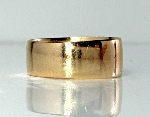 Antique 9k Yellow Gold Smooth Plain Wedding Band Sz 6.5 7mm Antique 9k Yellow Gold Smooth Plain Wedding Band Sz 6.5 7mm
