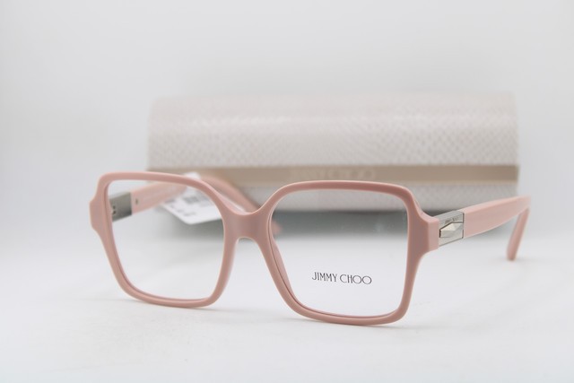 NEW JIMMY CHOO JC 3027 5014 PINK SILVER AUTHENTIC EYEGLASSES 54-16