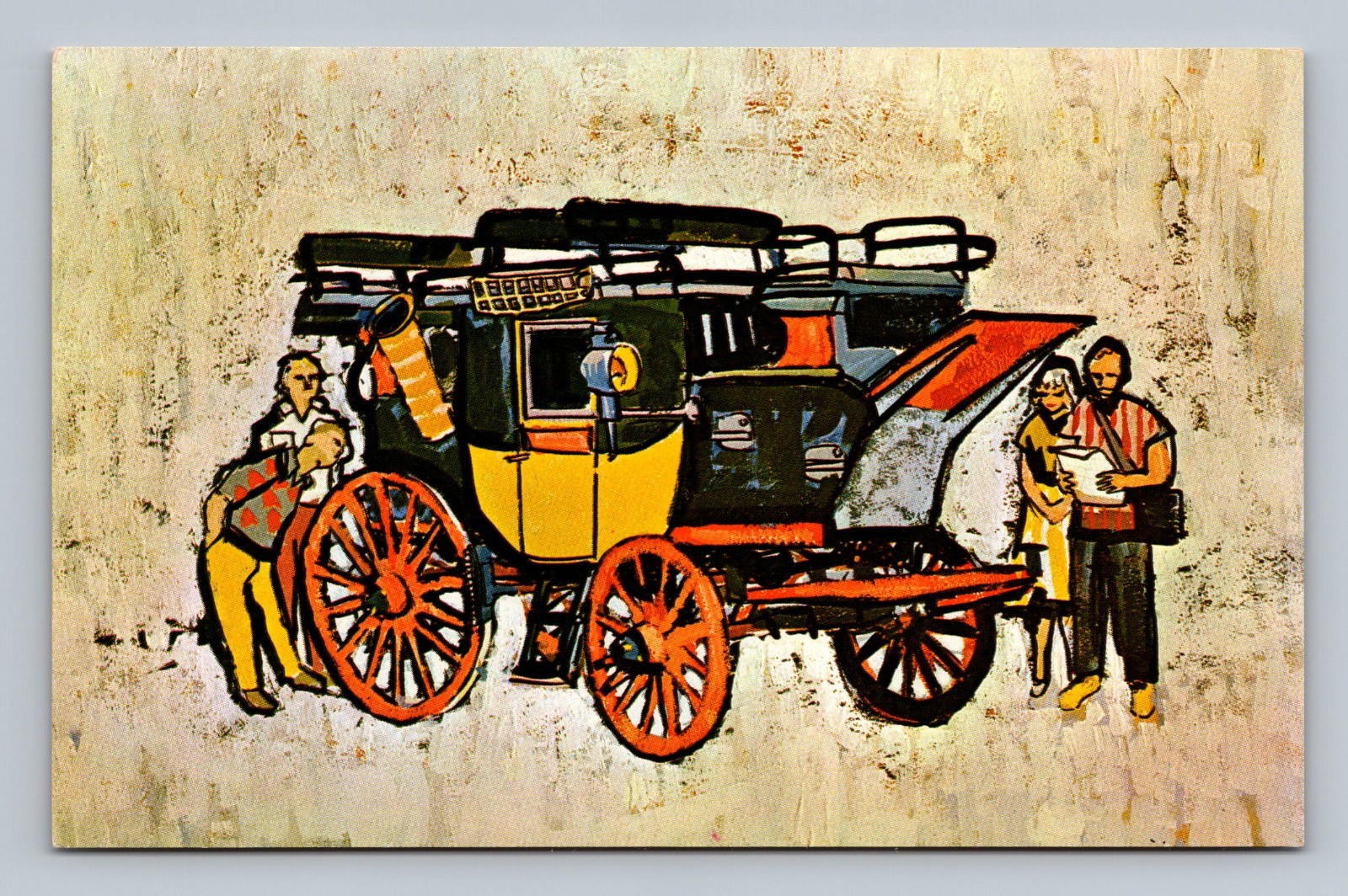Mabton WA Road Coach Gannon Museum of Wagons Art Horse Carriage VTG Postcard