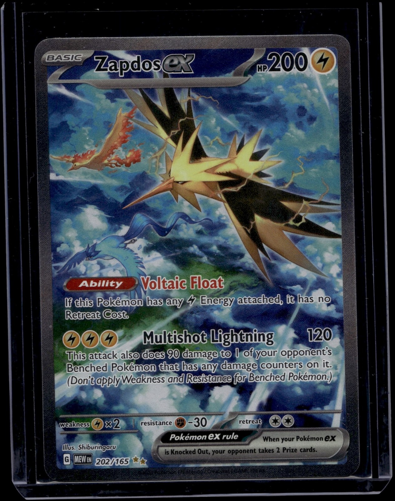 Pokemon TCG Zapdos ex 202/165 Scarlet & Violet 151 Special Illustration Rare NM Pokemon TCG Zapdos ex 202/165 Scarlet & Violet 151 Special Illustration Rare NM