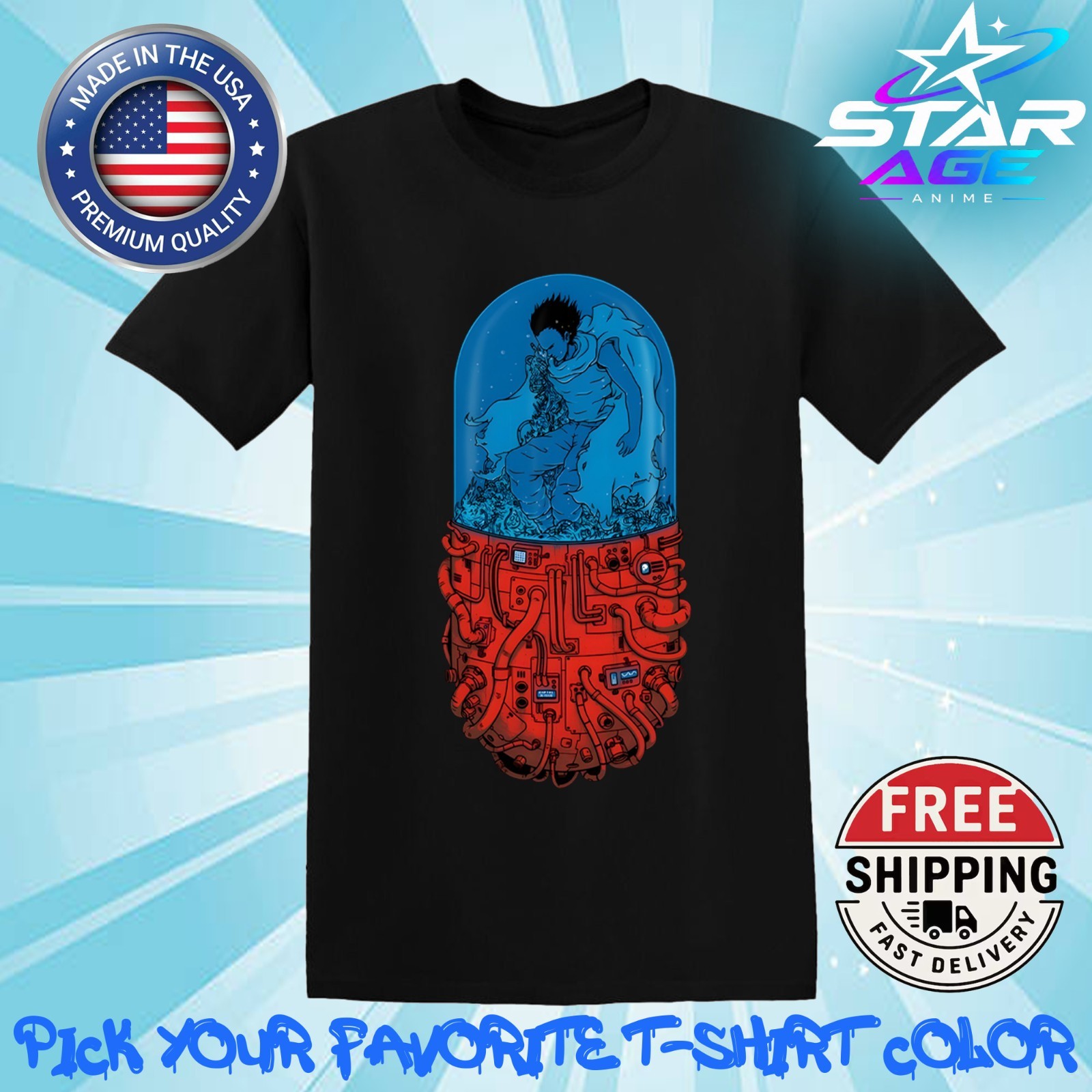 Tee Shirt T-Shirt Akira 1988 Capsule Tetsuo St Unisex Anime Style
