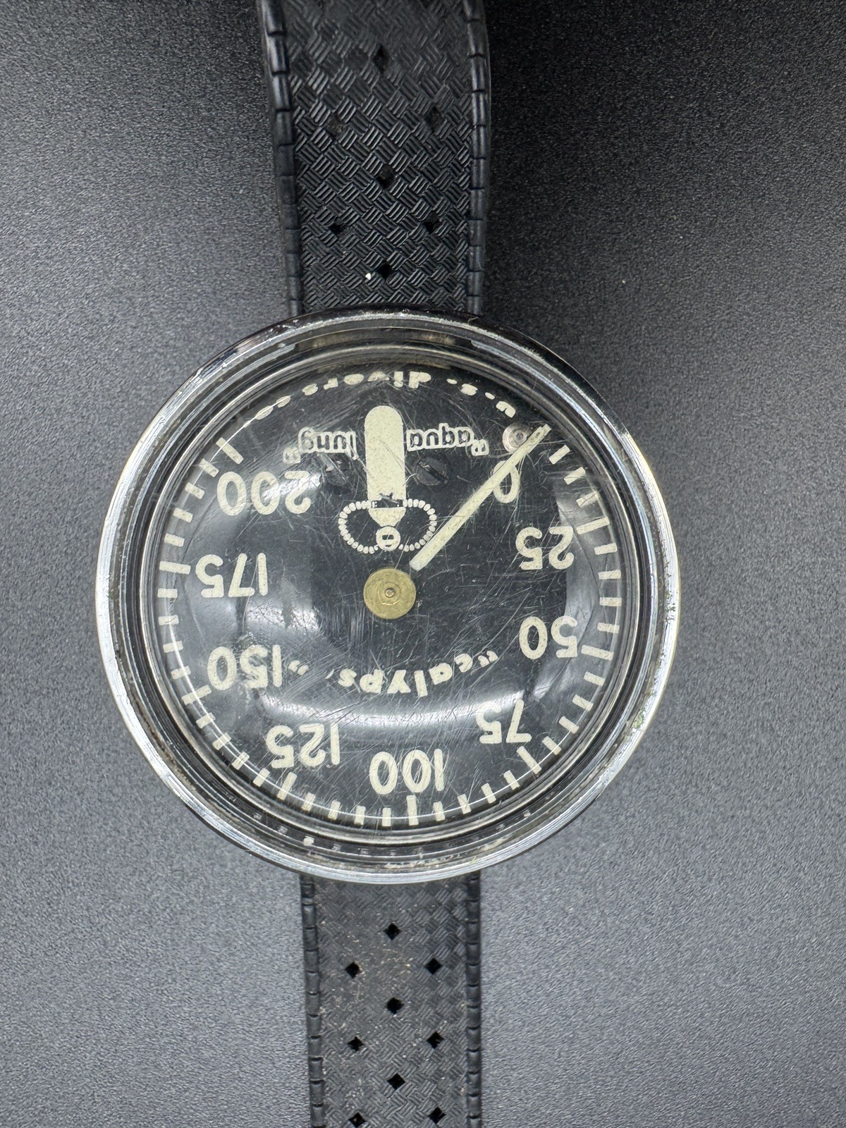 Vintage U.S. Divers Aqua Lung Calypso Wrist Depth Gauge 200ft Tropic Strap Scuba
