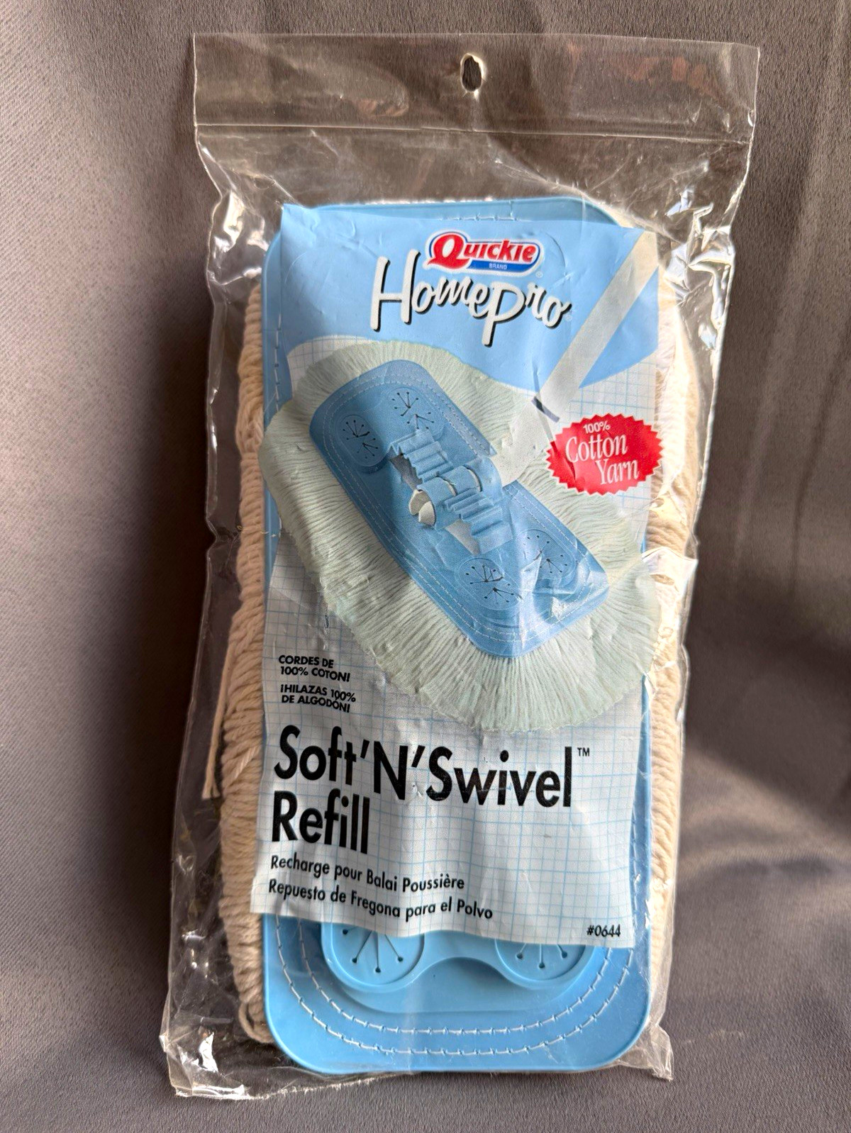 Quickie HomePro Soft N Swivel Dust Mop Refill #0644 Fits #064 NOS 100% Cotton
