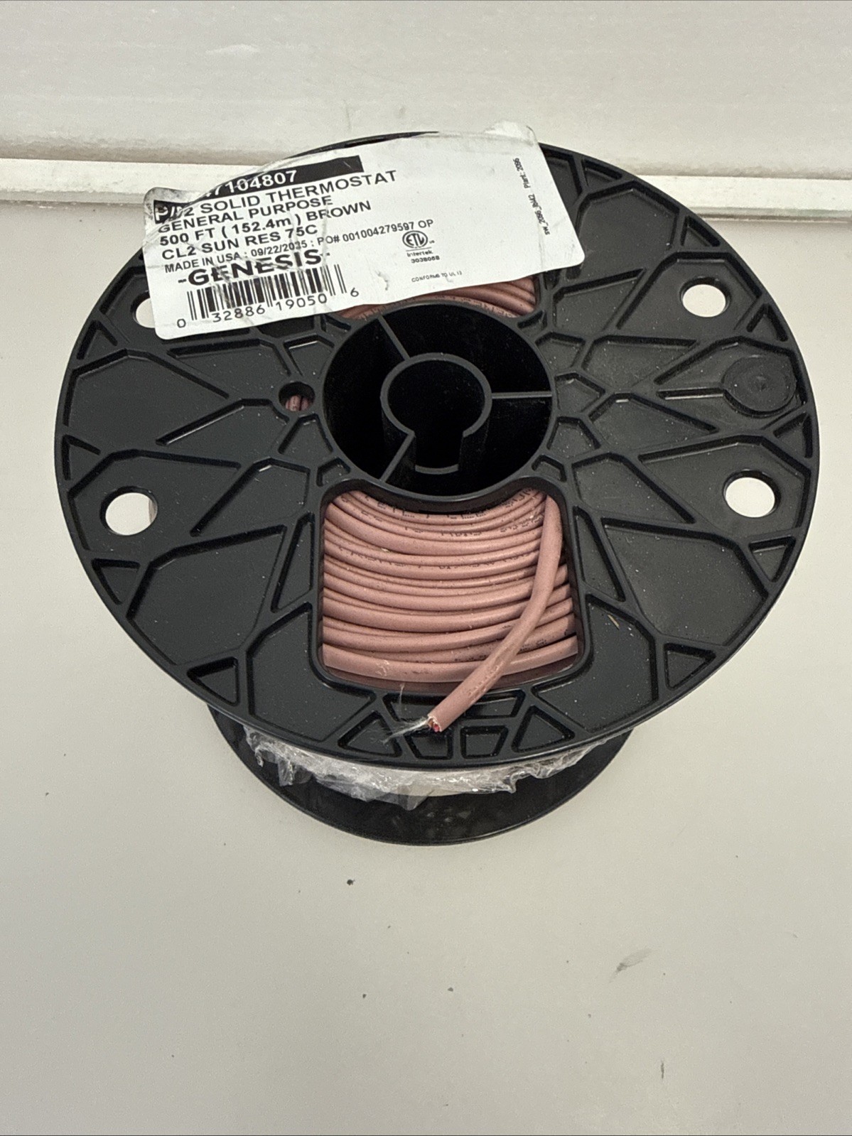 NEW 500 FT 18/2 SOLID COPPER THERMOSTAT WIRE GENESIS 47104807 