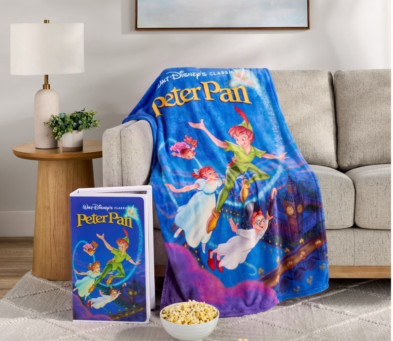 NEW DISNEY PETER PAN SILK THROW BLANKET VHS BOXED 50 X 70 NEW DISNEY PETER PAN SILK THROW BLANKET VHS BOXED 50 X 70