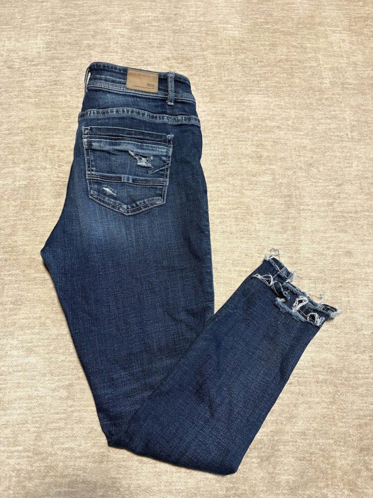 BKE Payton Jeans Womans Size 30x30 Blue Denim Straight Leg Distressed Stretch BKE Payton Jeans Womans Size 30x30 Blue Denim Straight Leg Distressed Stretch