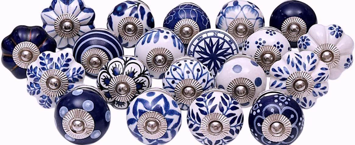 Lot 30 PC Hand Painted colorful Ceramic Cabinet Knobs Pulls Drawer Door Handles