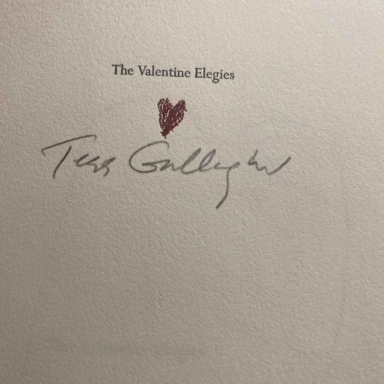 The Valentine Elegies By Tess Gallagher Signed Handmade Rare Book Manuscript