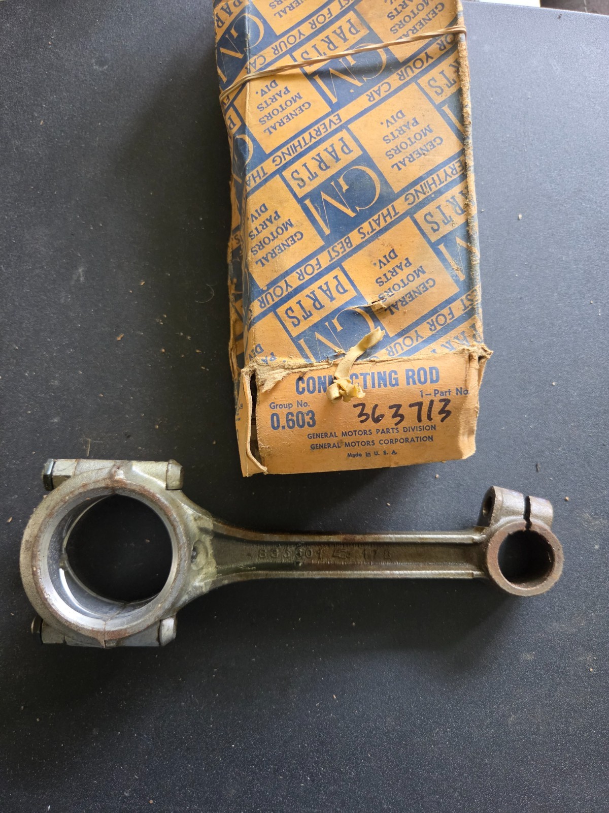 NOS OEM 1929-32 Chevy Engine Connecting Rod GM 363713 cast 836601 NOS OEM 1929-32 Chevy Engine Connecting Rod GM 363713 cast 836601