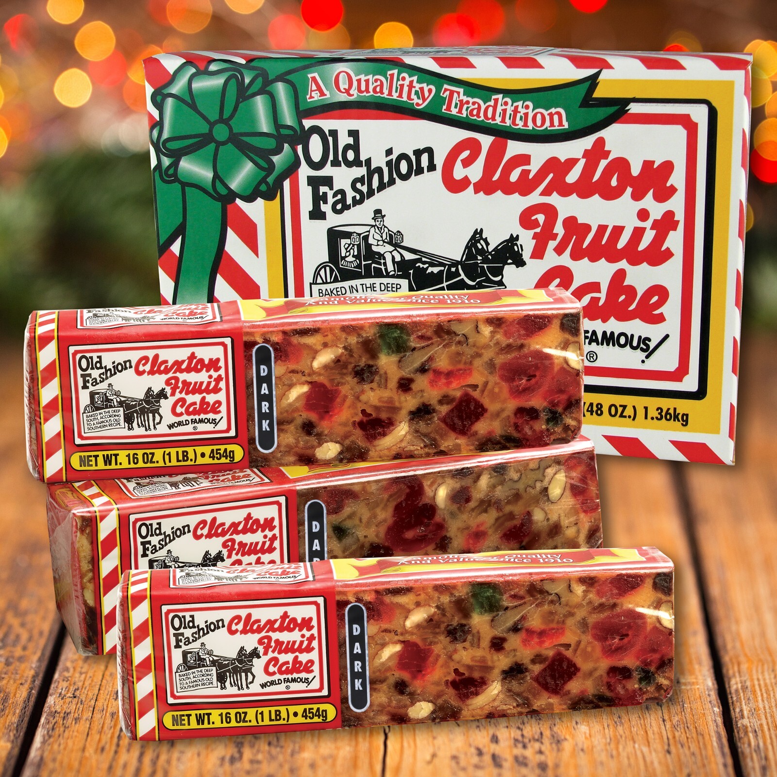 Claxton Fruit Cake 3-1 Lb. DARK - Shipped Direct From Claxton Bakery, Inc. Claxton Fruit Cake 3-1 Lb. DARK - Shipped Direct From Claxton Bakery, Inc.
