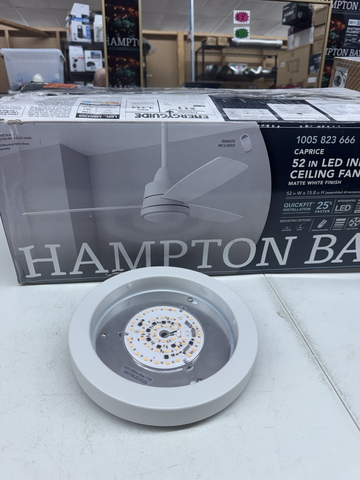 Hampton Bay Caprice 52 in 1005823666 REPLACEMENT OEM LED LIGHT PAN Hampton Bay Caprice 52 in 1005823666 REPLACEMENT OEM LED LIGHT PAN