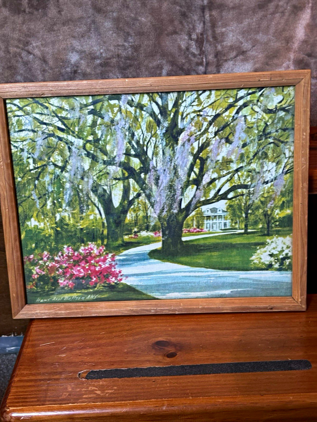 Hans A. Walleen AWS Framed Impressionist Mountain & River scene & Garden Scene 