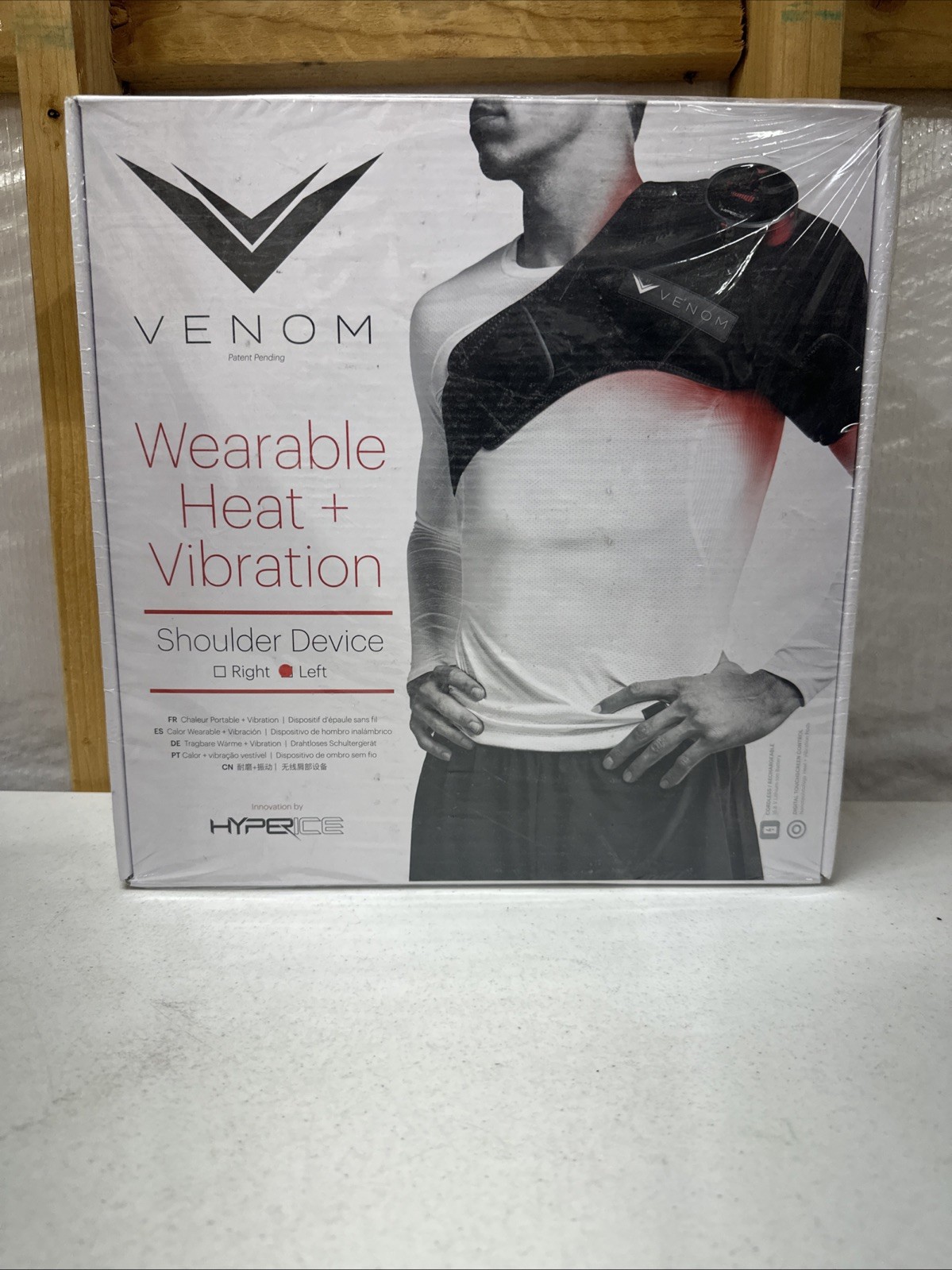 Hyperice Venom Pod Left Shoulder Heat and Vibration Wearable Black