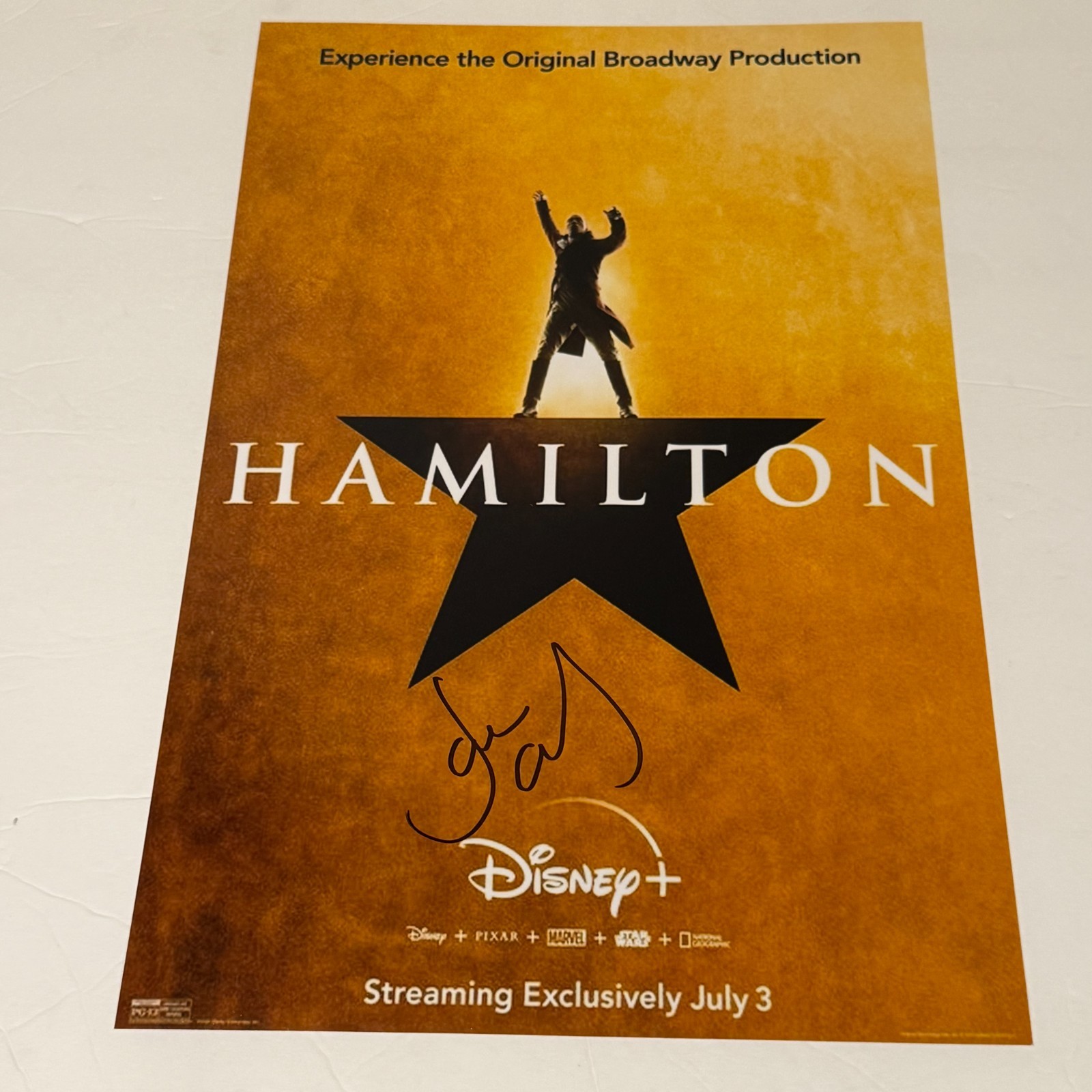 Leslie Odom Jr Signed Hamilton Broadway Disney Plus Movie 11x17 Photo 2