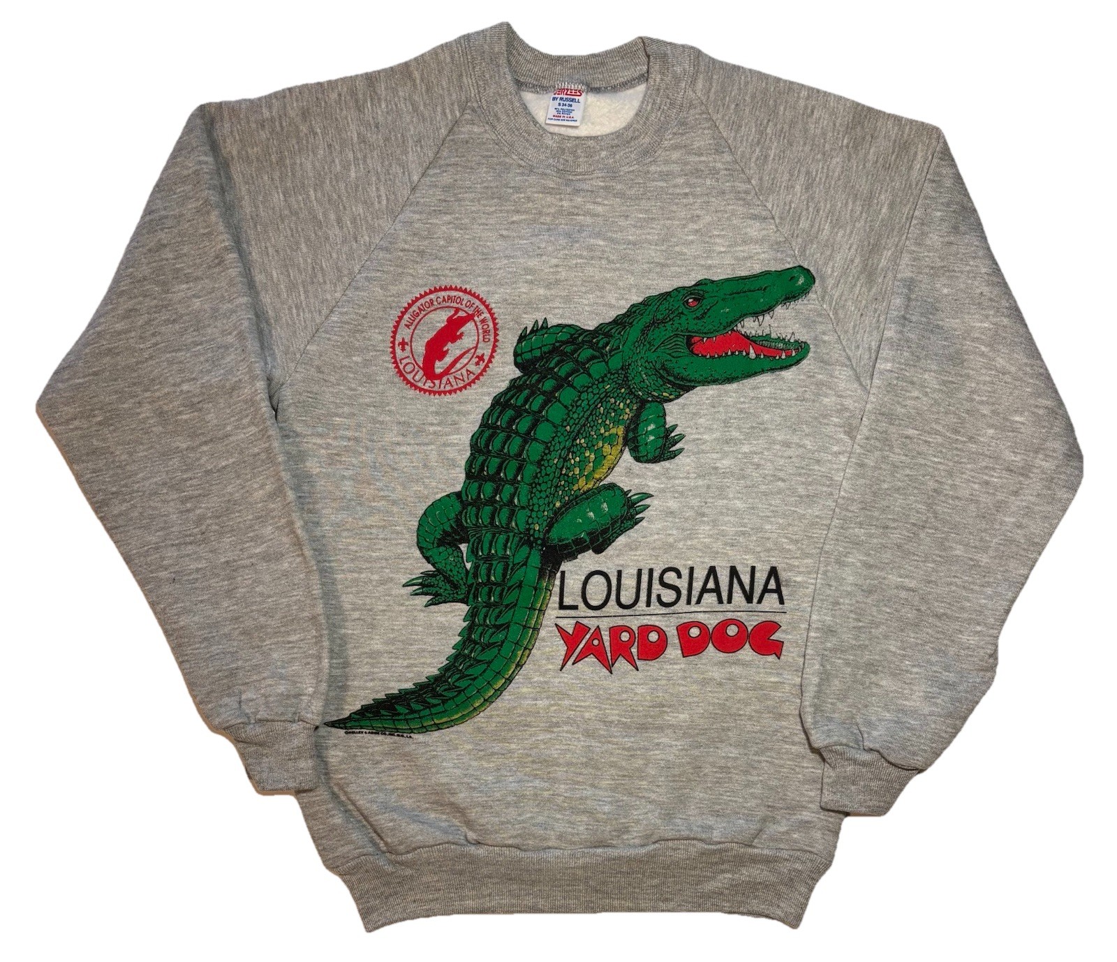 Vintage Louisiana Yard Dog Alligator Sweatshirt Adult S Jerzees Russell Crewneck