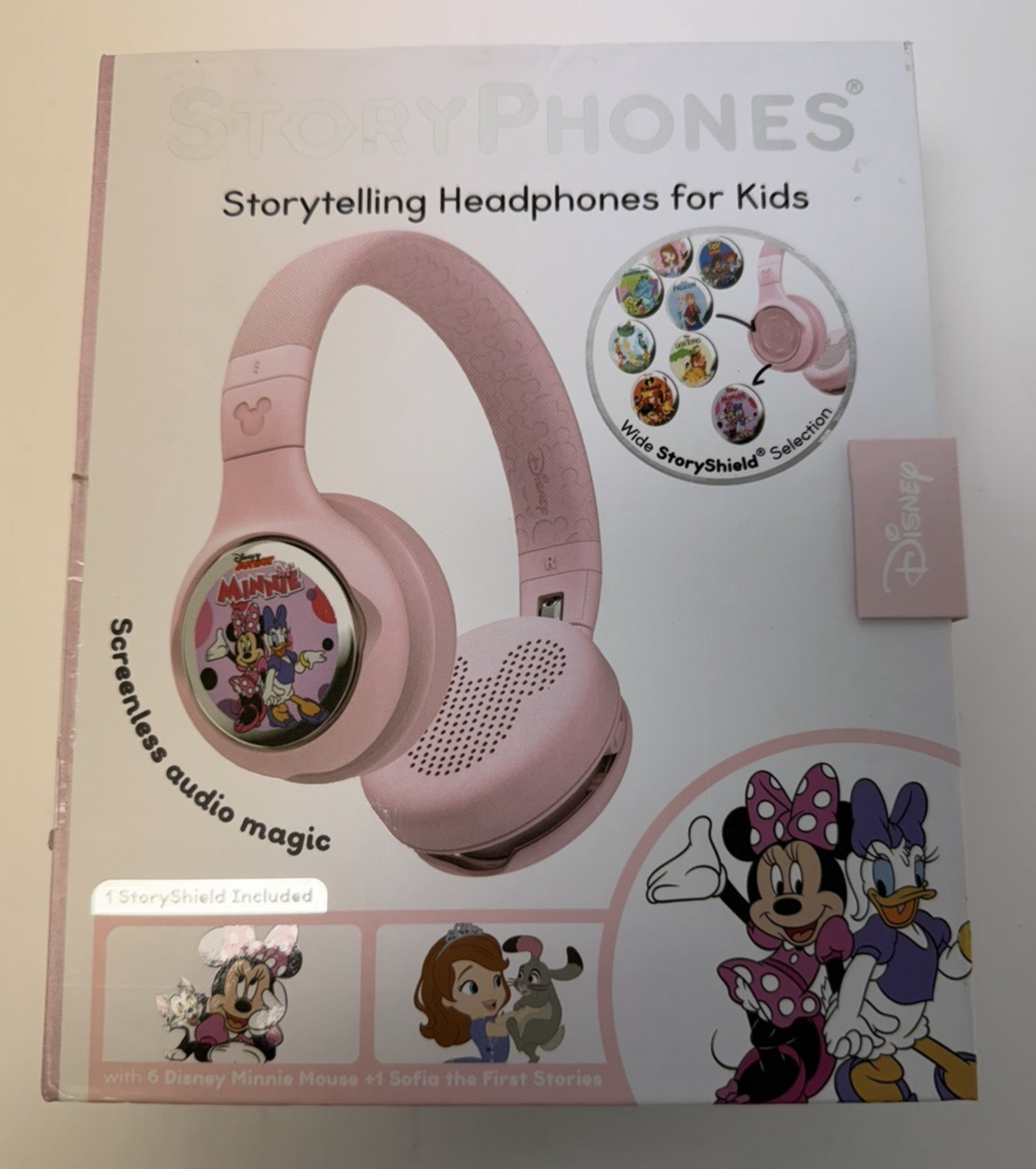 StoryPhones Disney | Pink | Minnie Mouse | Kids Bluetooth Headphones StoryShield