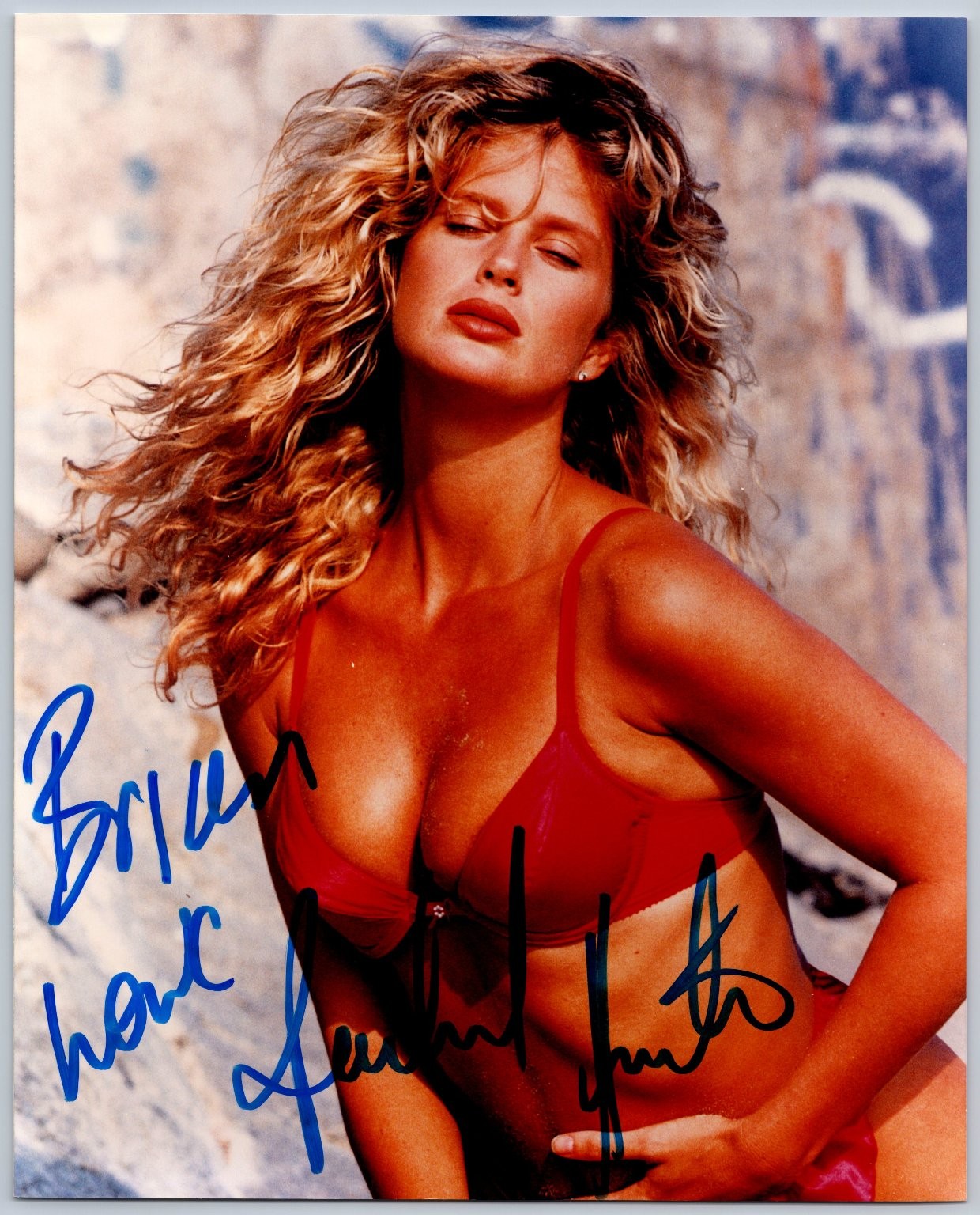 Rachel Hunter Autographed Photo Inscribed Brian Have Swimsuit Model
