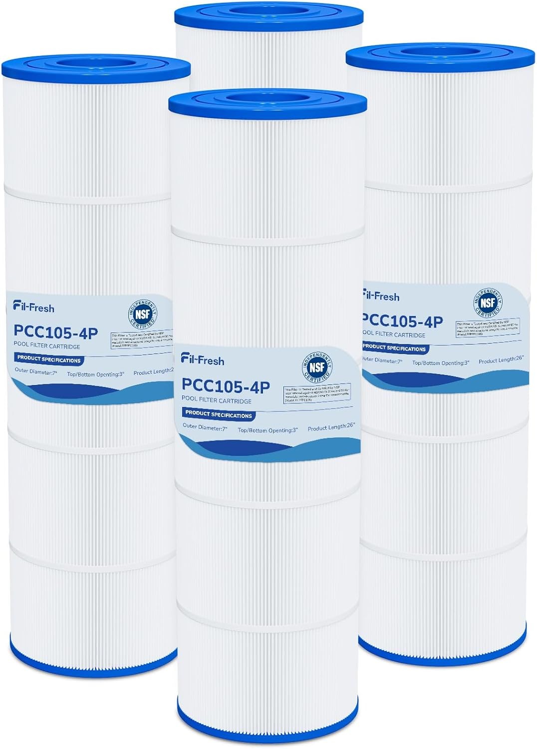 Fil-fresh 4 Pack CCP420 Pool Filter for Pentair Clean & Clear Plus 420 R173576 Fil-fresh 4 Pack CCP420 Pool Filter for Pentair Clean & Clear Plus 420 R173576