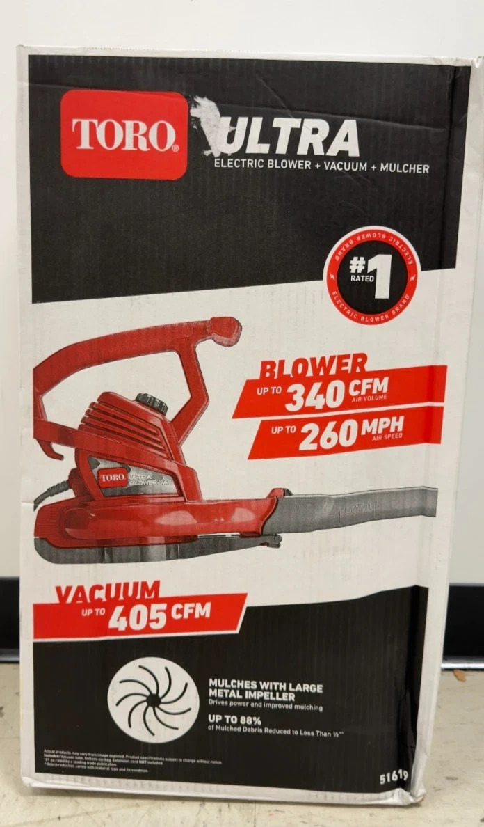 Toro Ultra 260 mph 340 CFM 110 V Electric Handheld Leaf Blower/Vacuum #51619