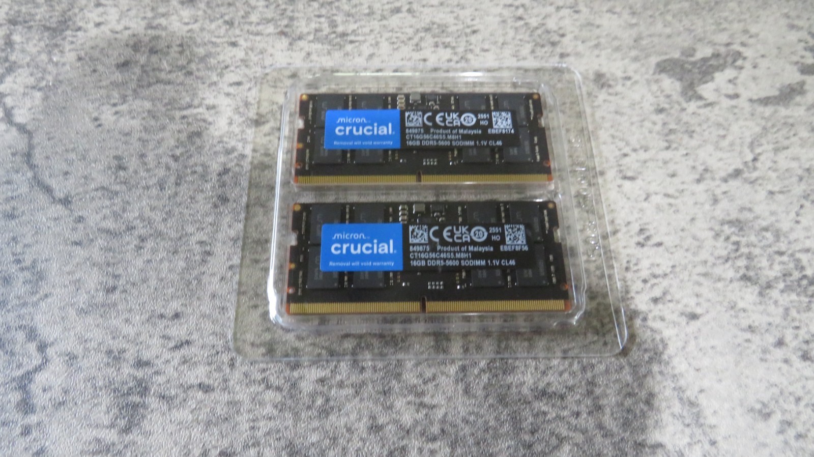 Crucial 32 GB PC5-44800 (DDR5-5600) 1Rx8 Laptop RAM Kit CT16G56C46S5.M8H1 Crucial 32 GB PC5-44800 (DDR5-5600) 1Rx8 Laptop RAM Kit CT16G56C46S5.M8H1