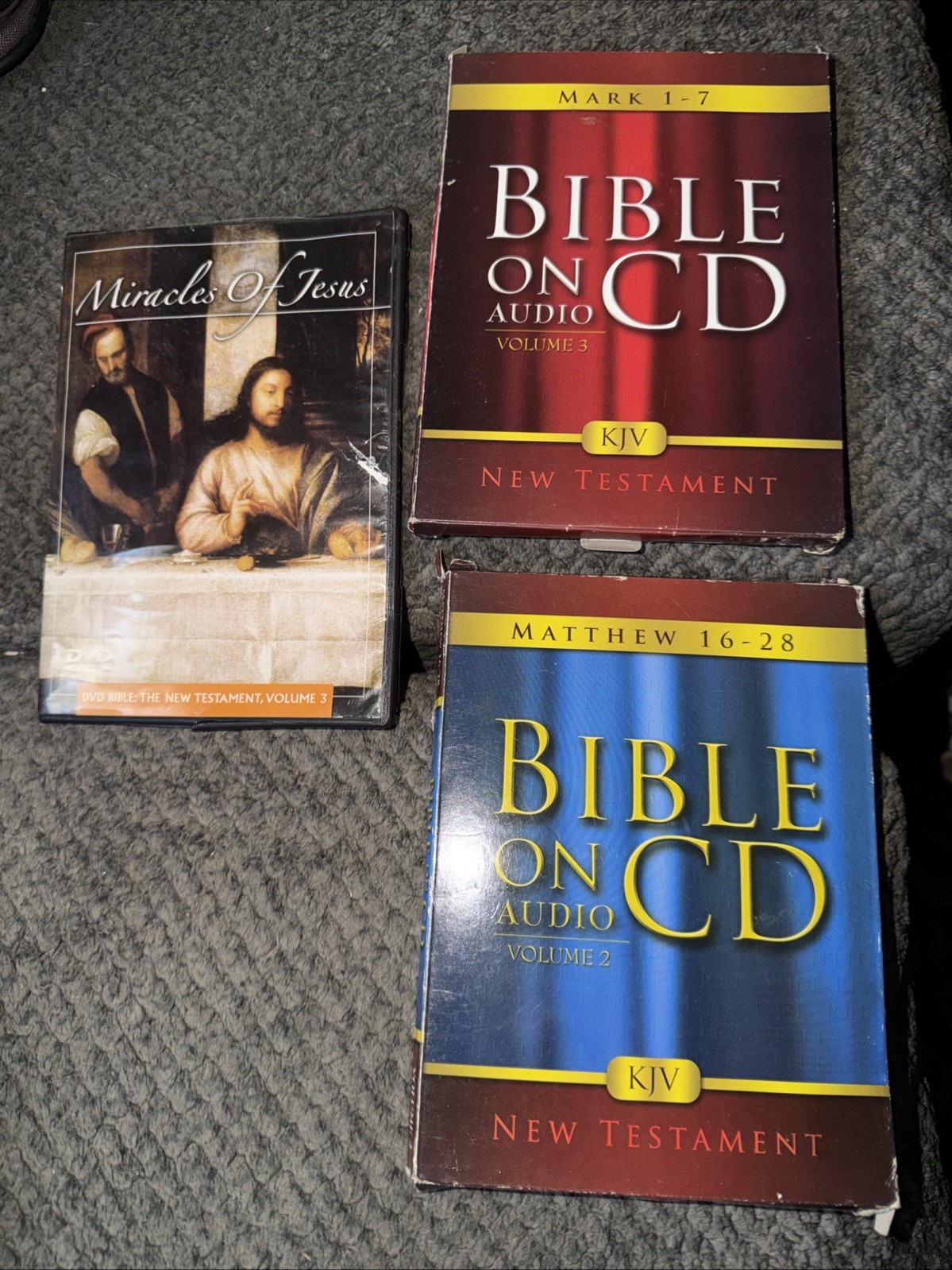Bible on CD Audio KJV New Testament Vol 2 3 + Miracles of Jesus DVD Lot 